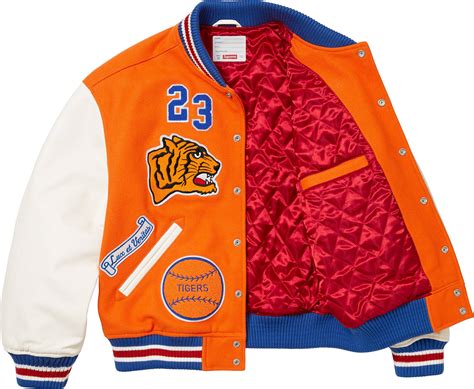 supreme varsity jacket replica|supreme tiger varsity jacket.